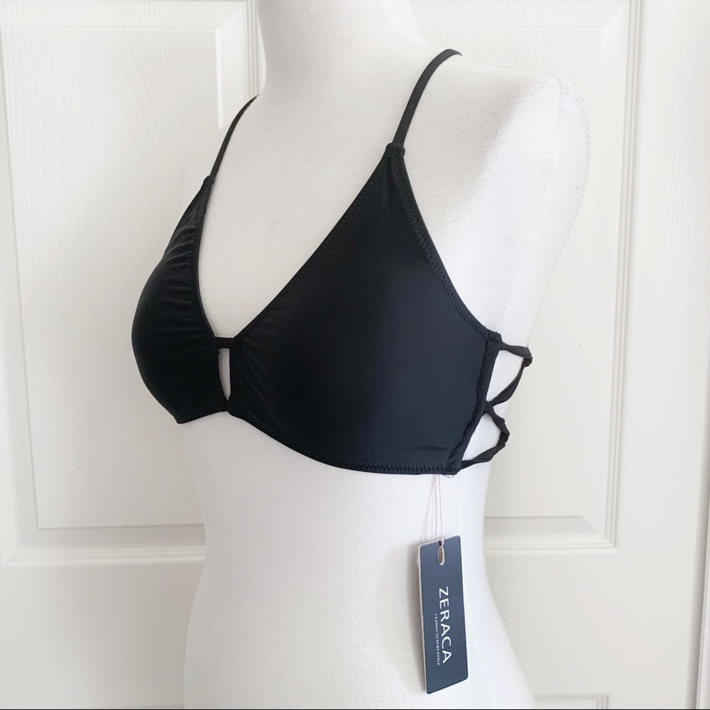 NWT Black Halter Bikini Top
